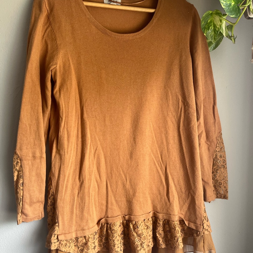 Style & Co Long Sleeve with Lace Detail